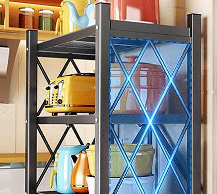 Joybos Foldable Heavy Duty Metal Shelves Storage Rack with Wheels for Garage Kitchen Basement Pantry No Assembly Required Organizer Wire Shelves