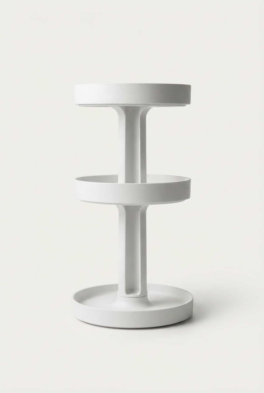 Minimalist white bathroom countertop organizer stand