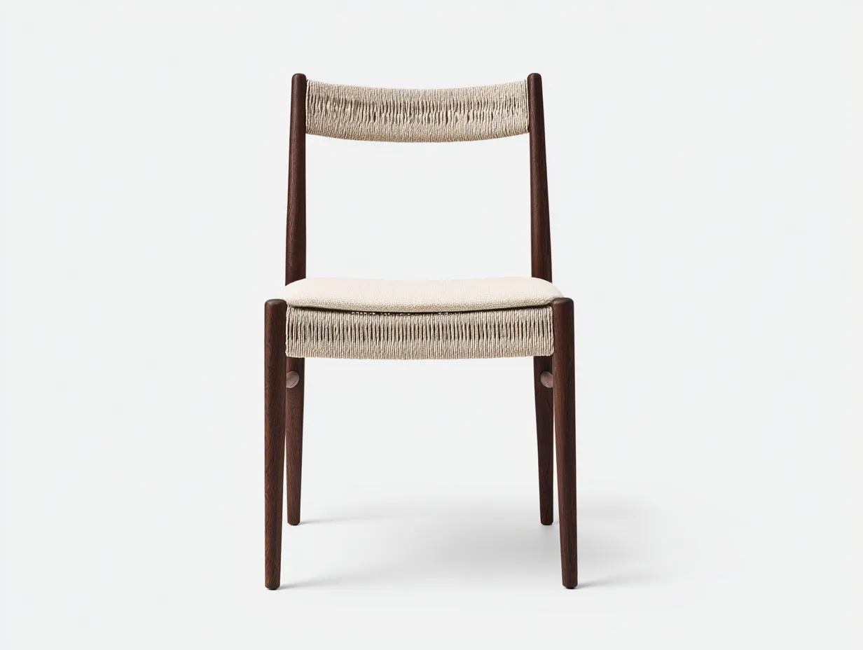 Esszimmerstuhl 48×52×82 cm Eichenholz Natur Beige - geflochtene Sitzfläche skandinavisches Design-Doliniahouse