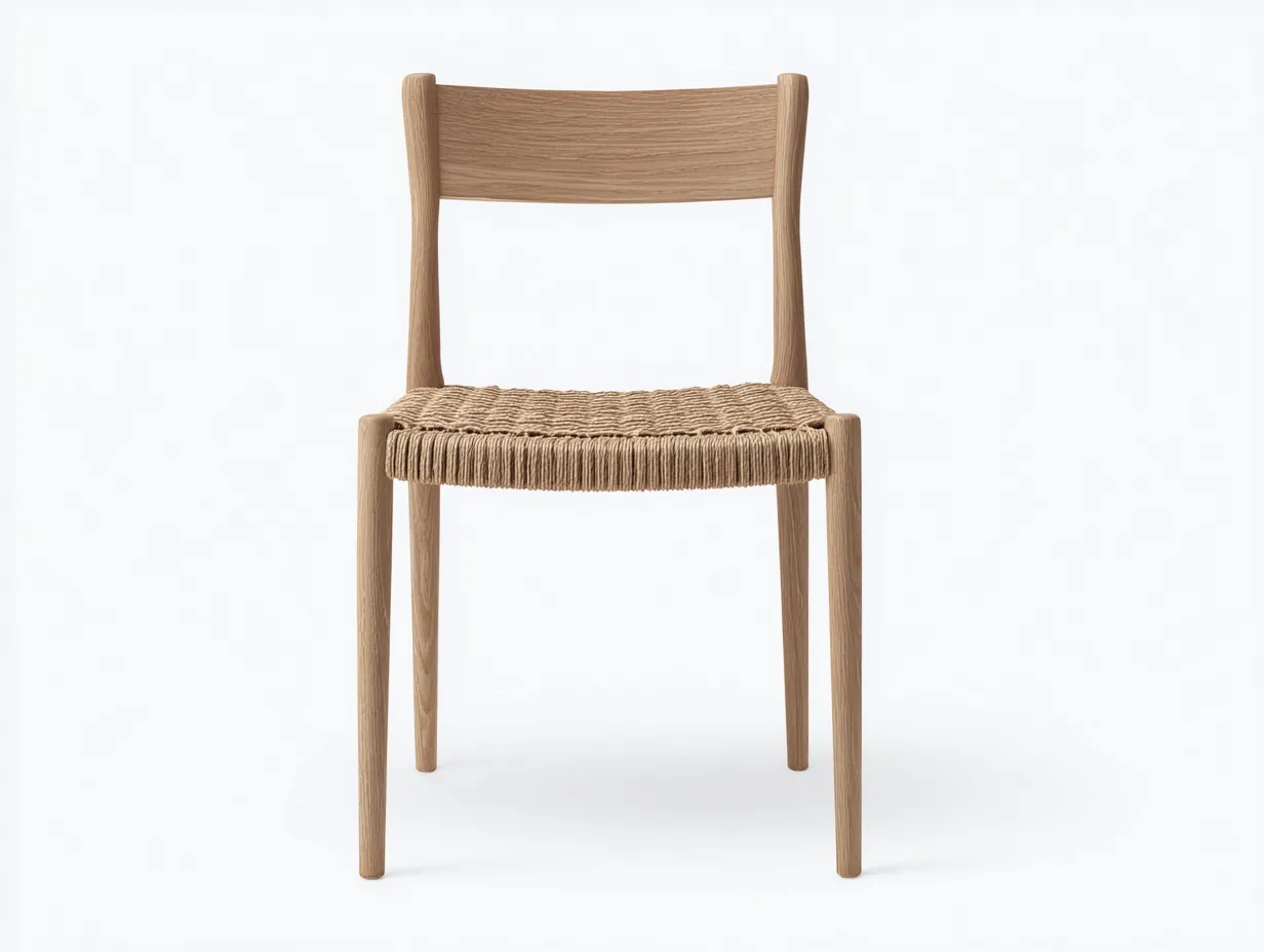 Esszimmerstuhl 55x58x80 cm Beige Geflecht Dunkelbraun Holz - Armlehnen im Naturstil-Doliniahouse
