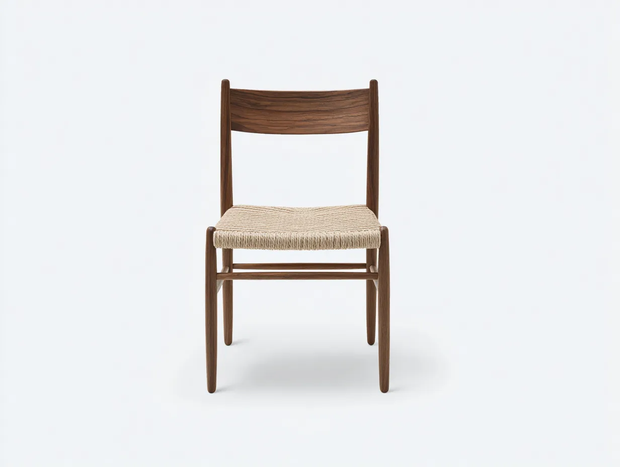Esszimmerstuhl 49×53×81 cm Eichenholz Natur Beige - Seilgeflecht Rückenlehne modernes Design-Doliniahouse