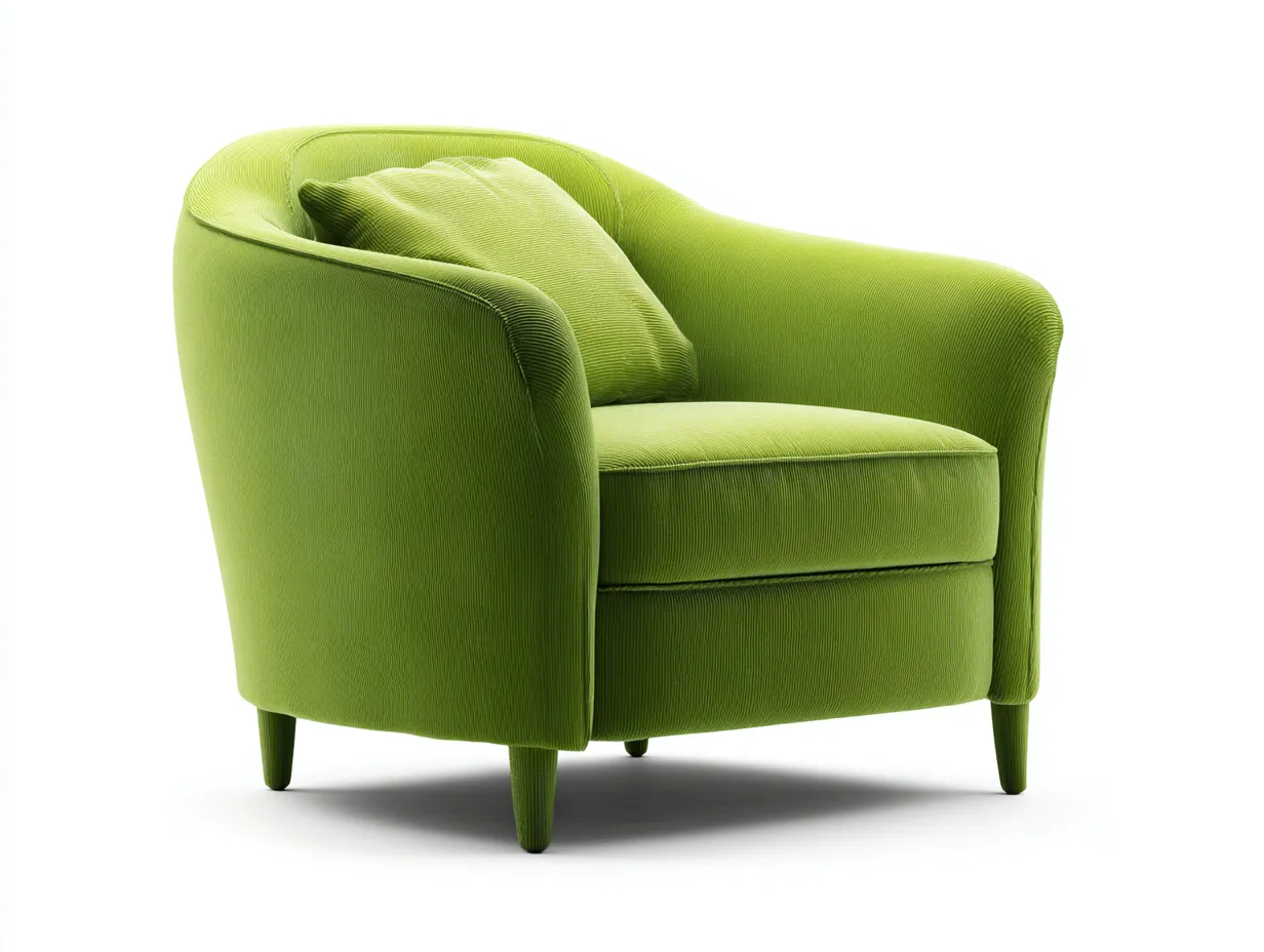 Wohnzimmer Sessel Stoff 82×78×76 cm Grün – weich gerundete Loungeform-Doliniahouse