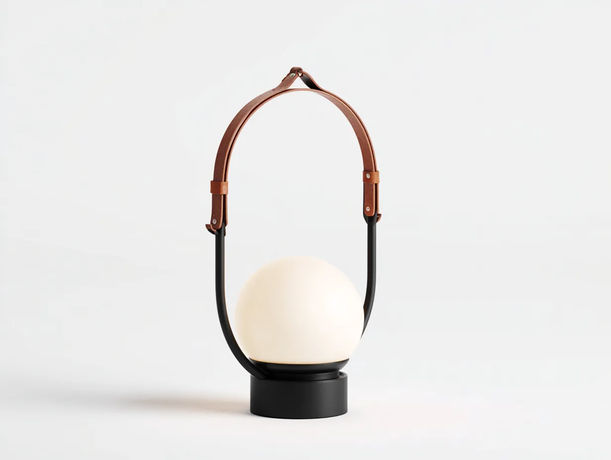 Handlaterne 26×22×42 cm Metall Schwarz/Braun - kugelförmiges Design für geschützte Außenbereiche-Doliniahouse