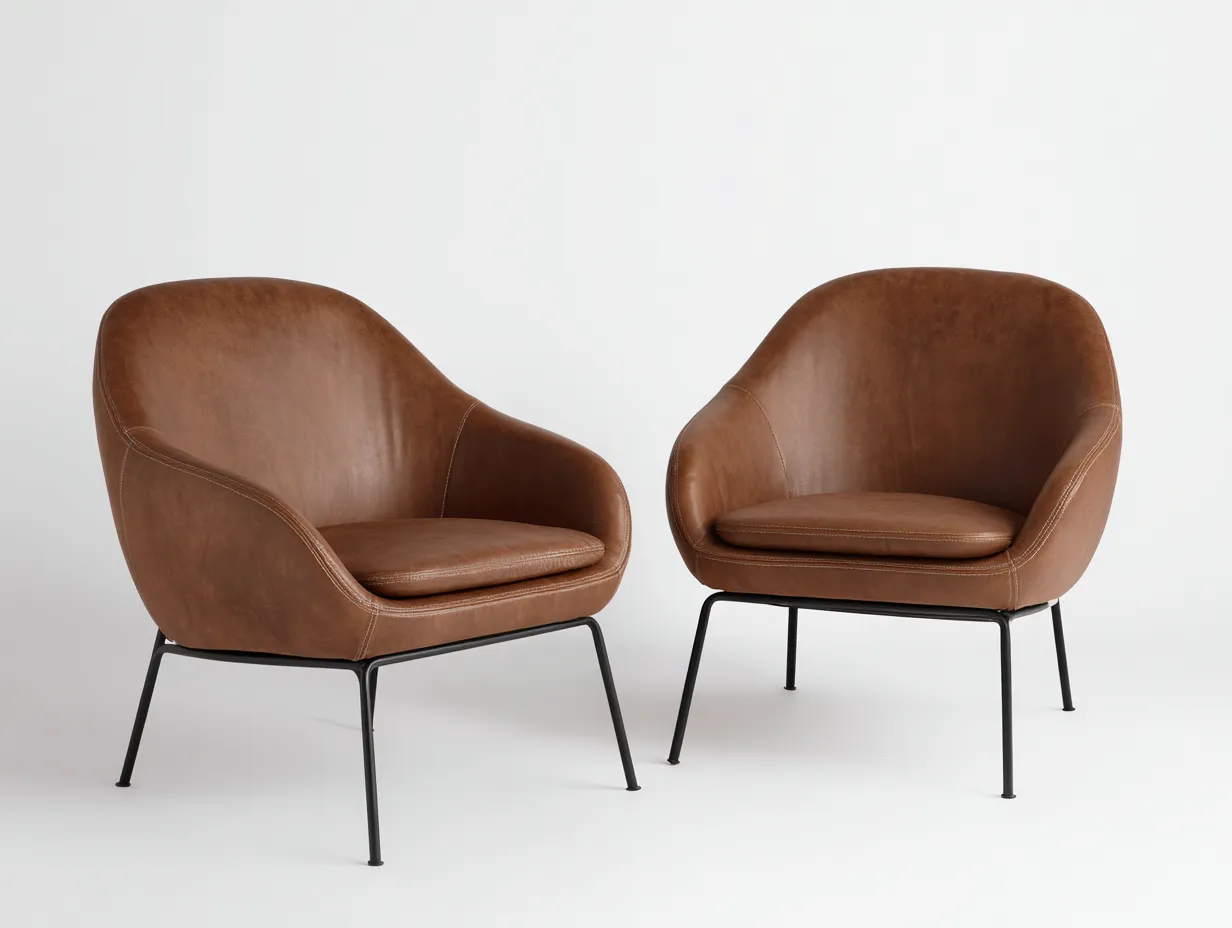 Esszimmerstuhl 2er Set 78×76×82 cm Kunstleder Braun Schwarz - gepolstertes modernes Design-Doliniahouse