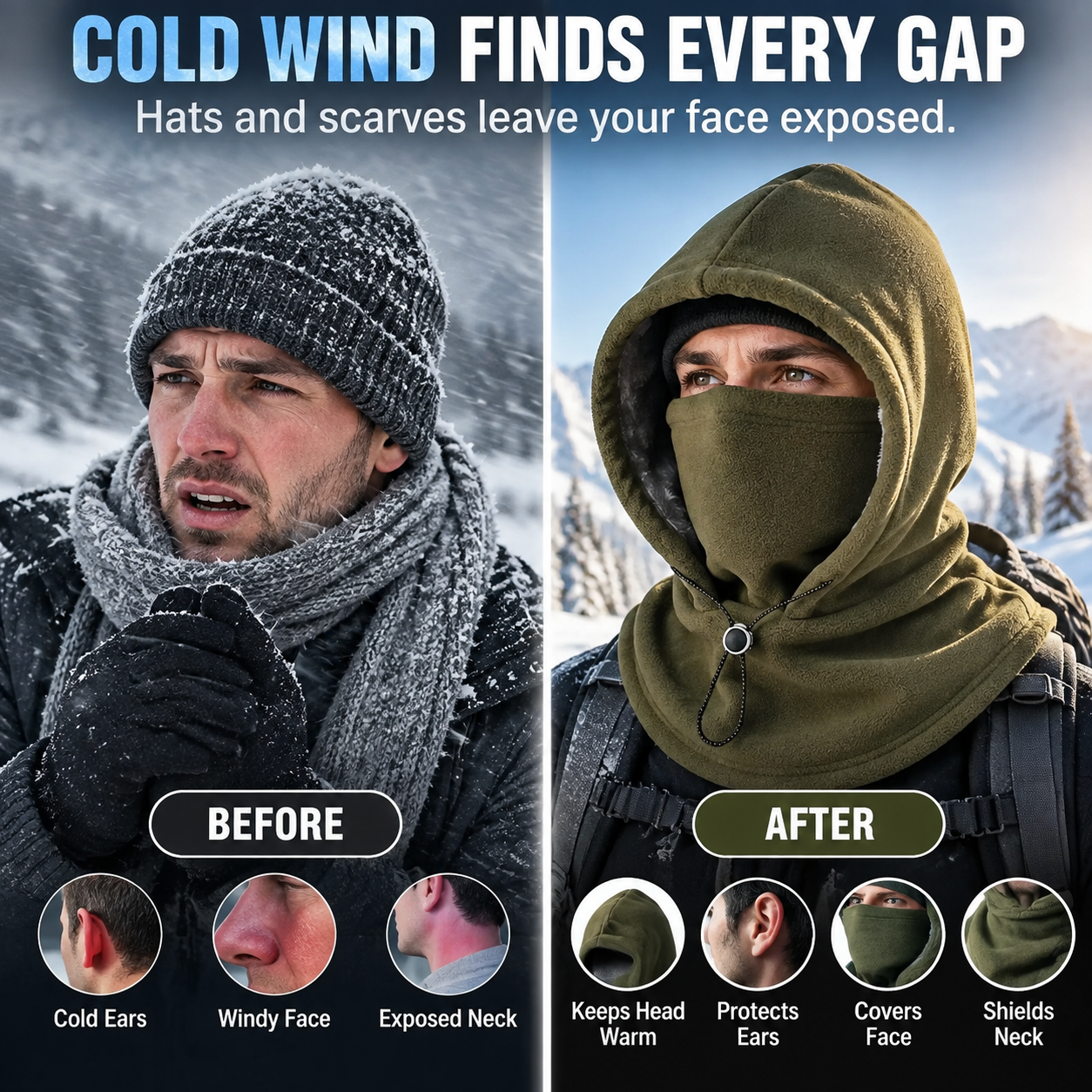 🥶Fleece Double Layer Integrated Hat