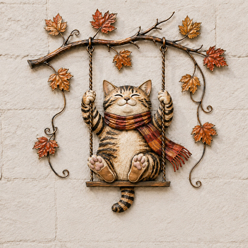🔥 Last Day 70% OFF 🍁 Autumn Cat Metal Wall Decor🐱