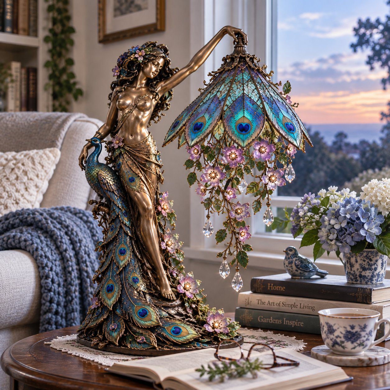 ✨Last Day 70% OFF✨🦚 Peacock Goddess Table Lamp
