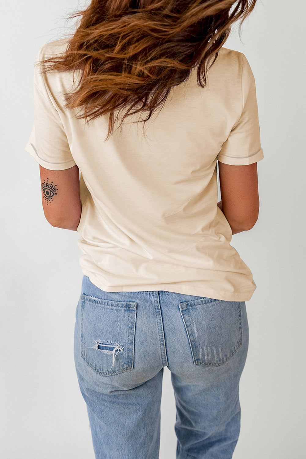 Pumpkin Graphic Cuffed Sleeve T-Shirt