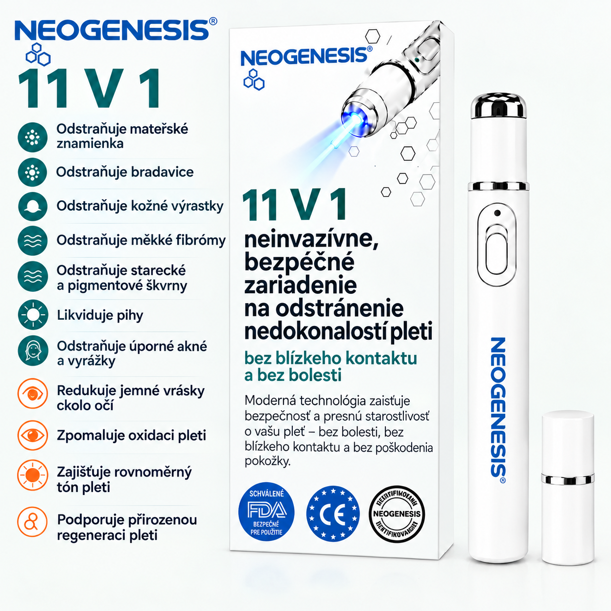 ✨ NEOGENESIS™ 2026 – Multifunkčná starostlivosť o pleť novej generácie v pere: profesionálne riešenie na odstránenie znamienok a nedokonalostí. Neinvazívna technológia bez bolesti a bez jaziev pre zdravšiu a žiarivejšiu pleť. Vyrobené v USA. ✨