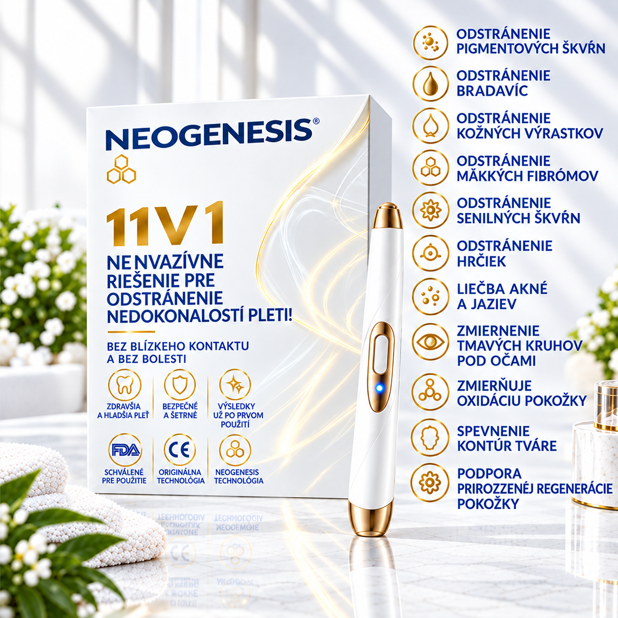 ✨ NEOGENESIS™ 2026 – Multifunkčná starostlivosť o pleť novej generácie v pere: profesionálne riešenie na odstránenie znamienok a nedokonalostí. Neinvazívna technológia bez bolesti a bez jaziev pre zdravšiu a žiarivejšiu pleť. Vyrobené v USA. ✨