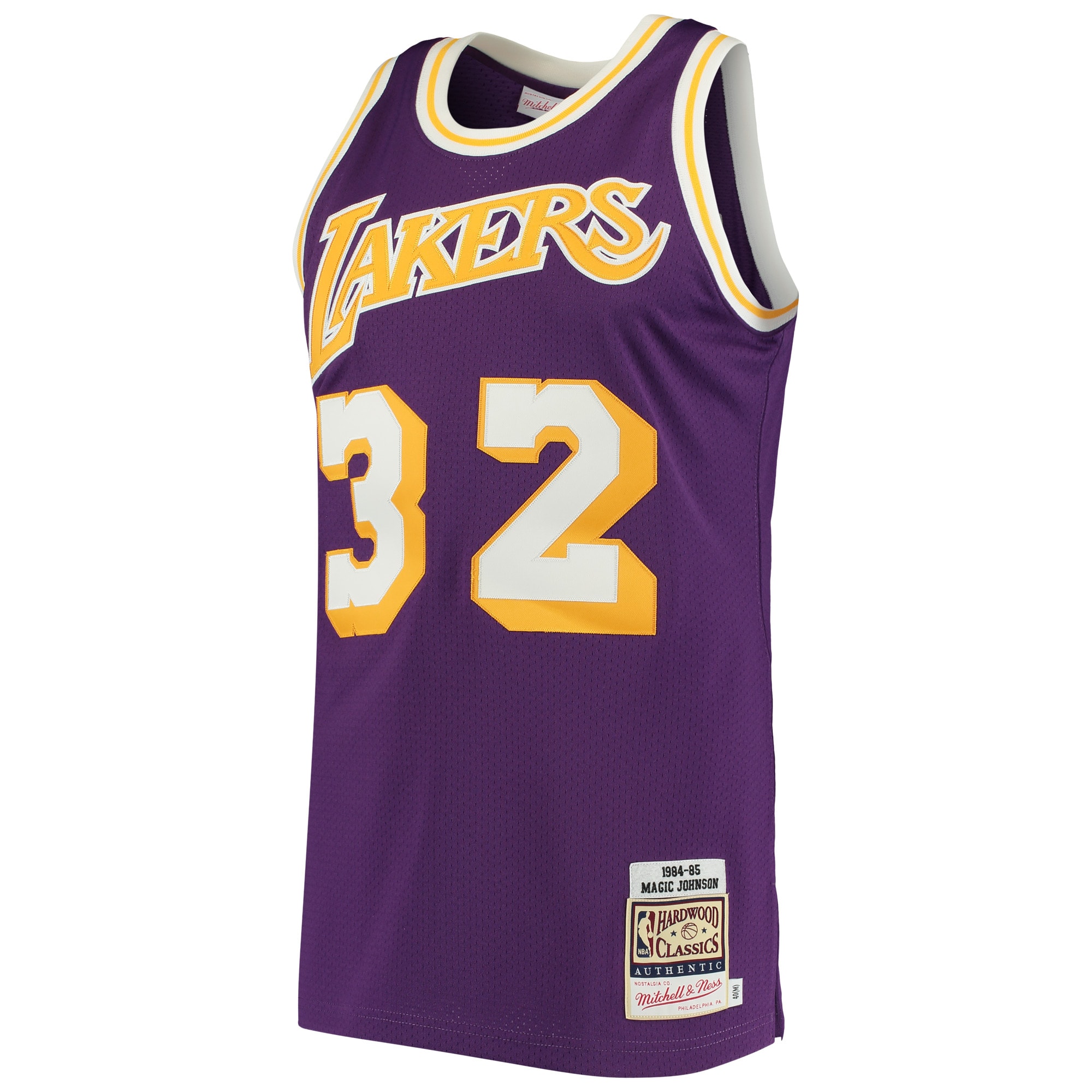 Magic Johnson Los Angeles Lakers 1984/85 Hardwood Classics Jersey - Purple