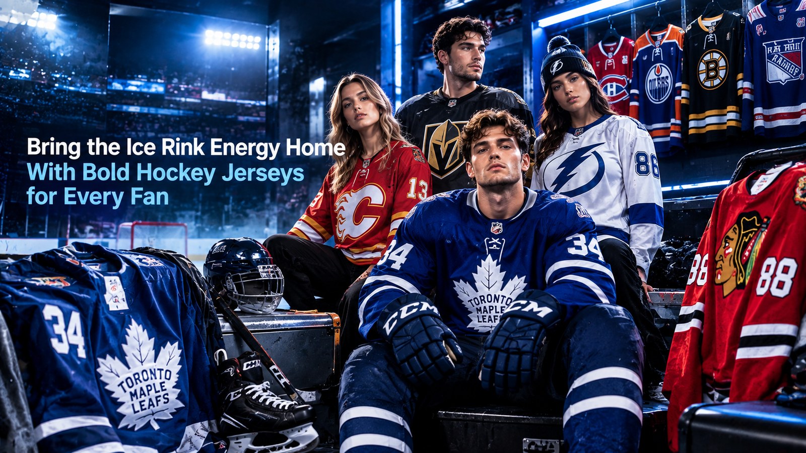 Fans wearing NHL hockey jerseys at home games