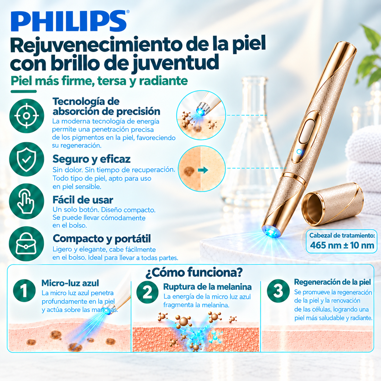 AUREVYN 2026 – Cuidado de la piel multifuncional en formato lápiz. Solución profesional para eliminar lunares e imperfecciones cutáneas. Tecnología no invasiva, indolora y sin cicatrices para una piel más sana y radiante. Fabricado en EE. UU.