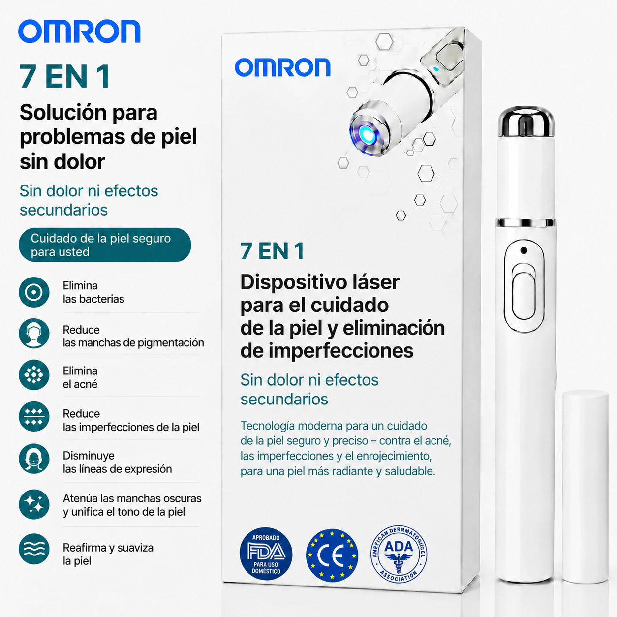 Bolígrafo multifunción Omron™ para eliminar lunares en todo el cuerpo – el modelo más reciente de 2026  Solución indolora y no invasiva para el cuidado de la piel. Permite eliminar lunares rápidamente desde la comodidad de su hogar, sin dejar cicatrices.