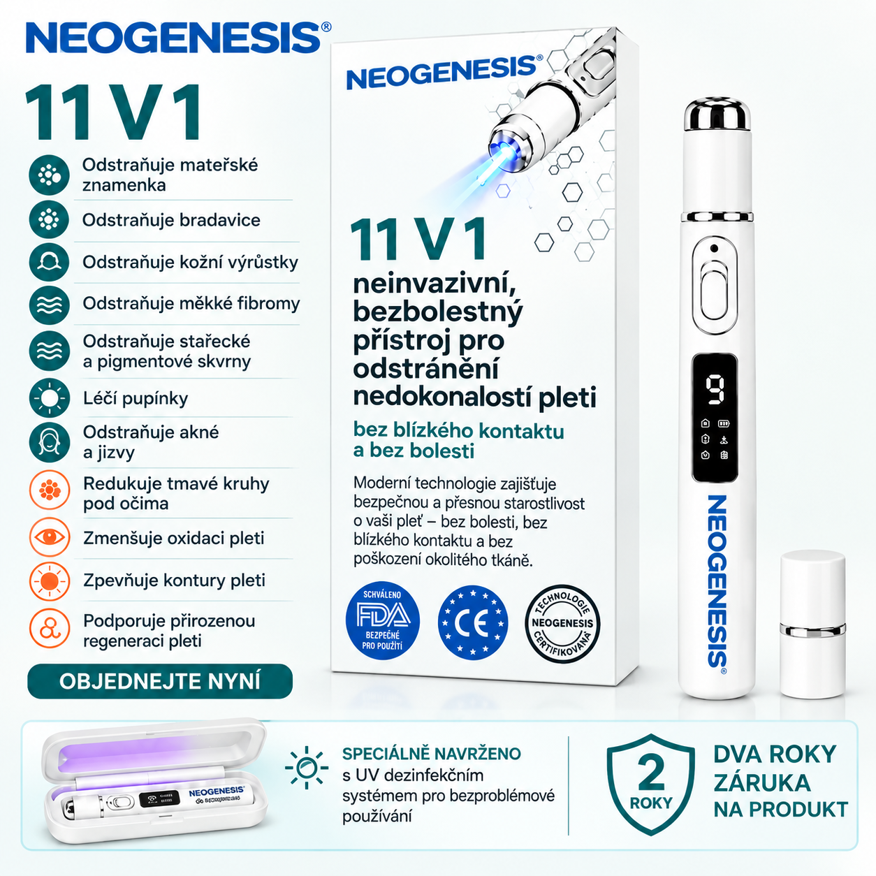✨ NEOGENESIS™ 2026 – Multifunkční péče o pleť nové generace v peru: profesionální řešení pro odstranění znamének a nedokonalostí. Neinvazivní technologie bez bolesti a bez jizev pro zdravější a zářivější pleť. Vyrobeno v USA. ✨