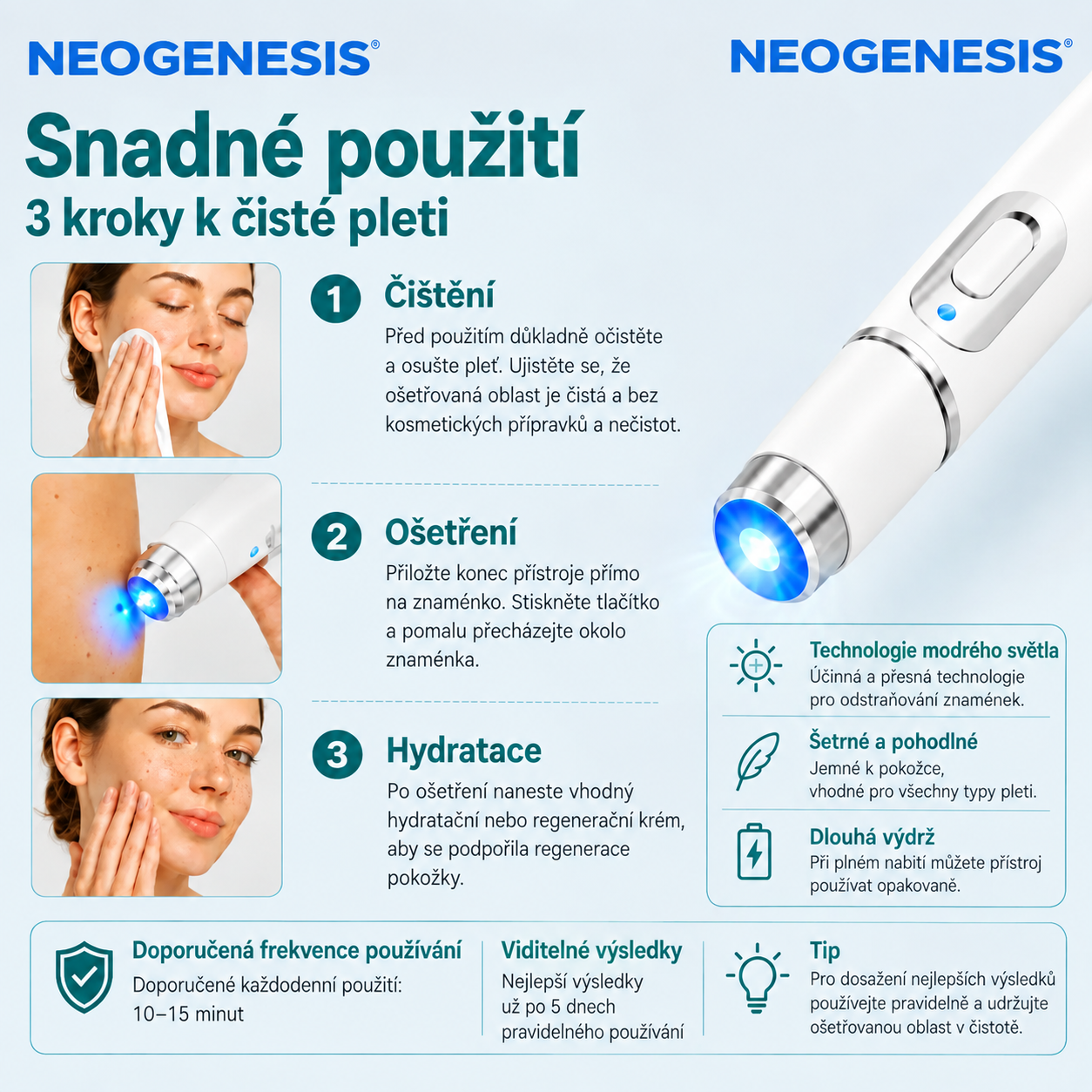 ✨ NEOGENESIS™ 2026 – Multifunkční péče o pleť nové generace v peru: profesionální řešení pro odstranění znamének a nedokonalostí. Neinvazivní technologie bez bolesti a bez jizev pro zdravější a zářivější pleť. Vyrobeno v USA. ✨