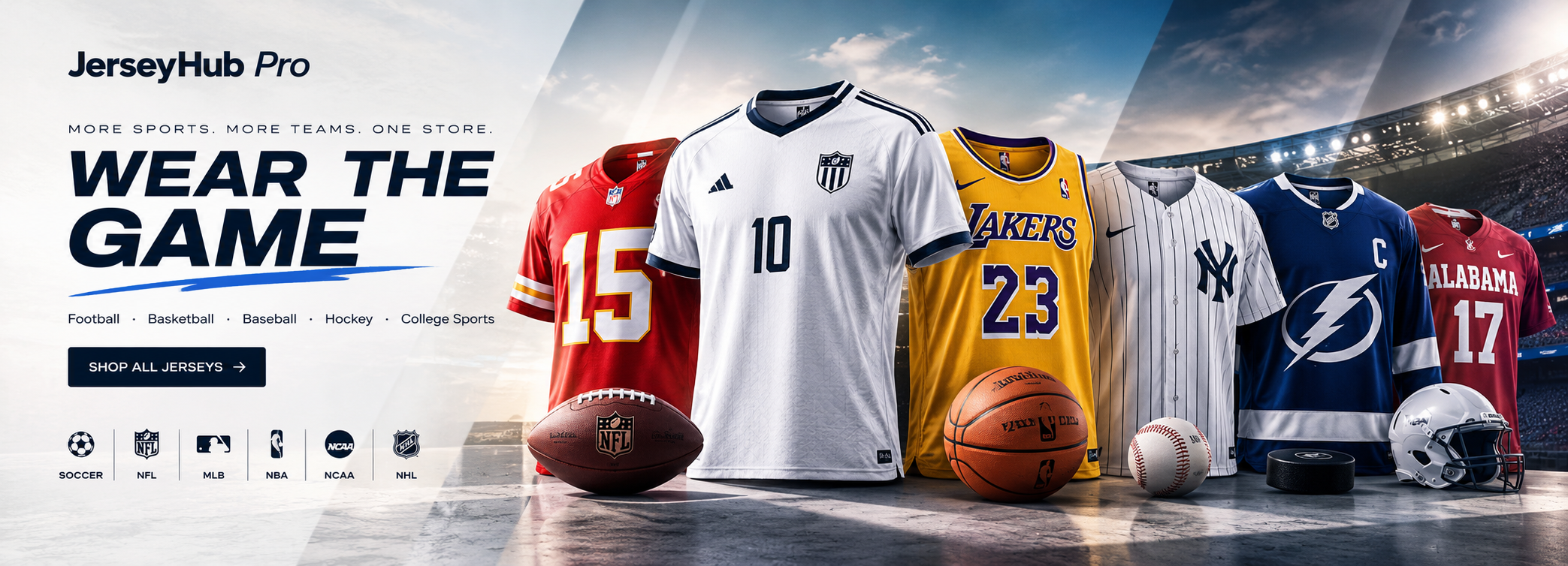 JerseyHub Pro – Wear the Game sports jerseys for football, basketball, baseball, hockey and college fans