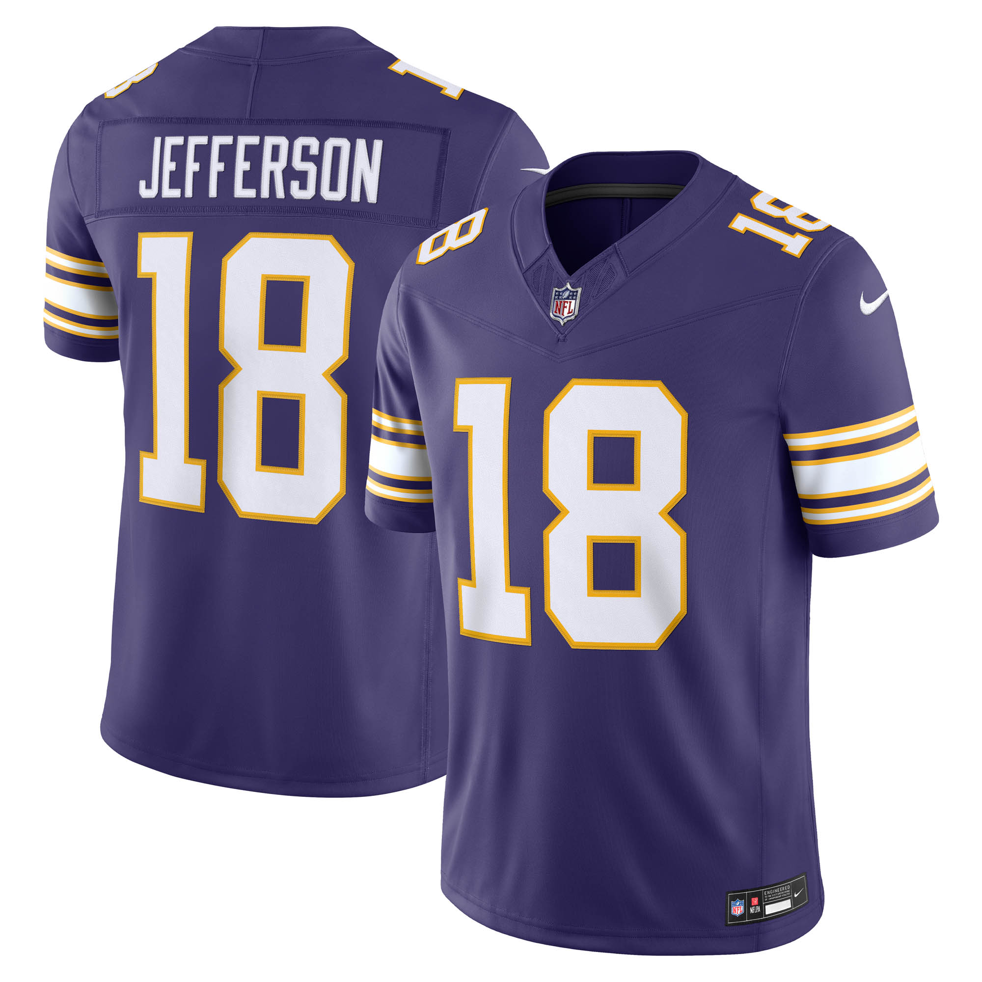 Justin Jefferson Minnesota Vikings Women S Alternate Classic Vapor F U S E Stitched Limited Jersey Purple Women