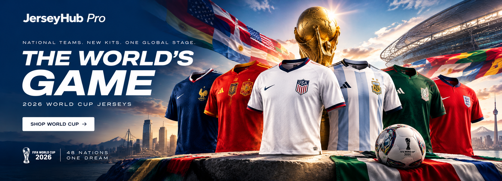 2026 World Cup national team jerseys – global football kits at JerseyHub Pro