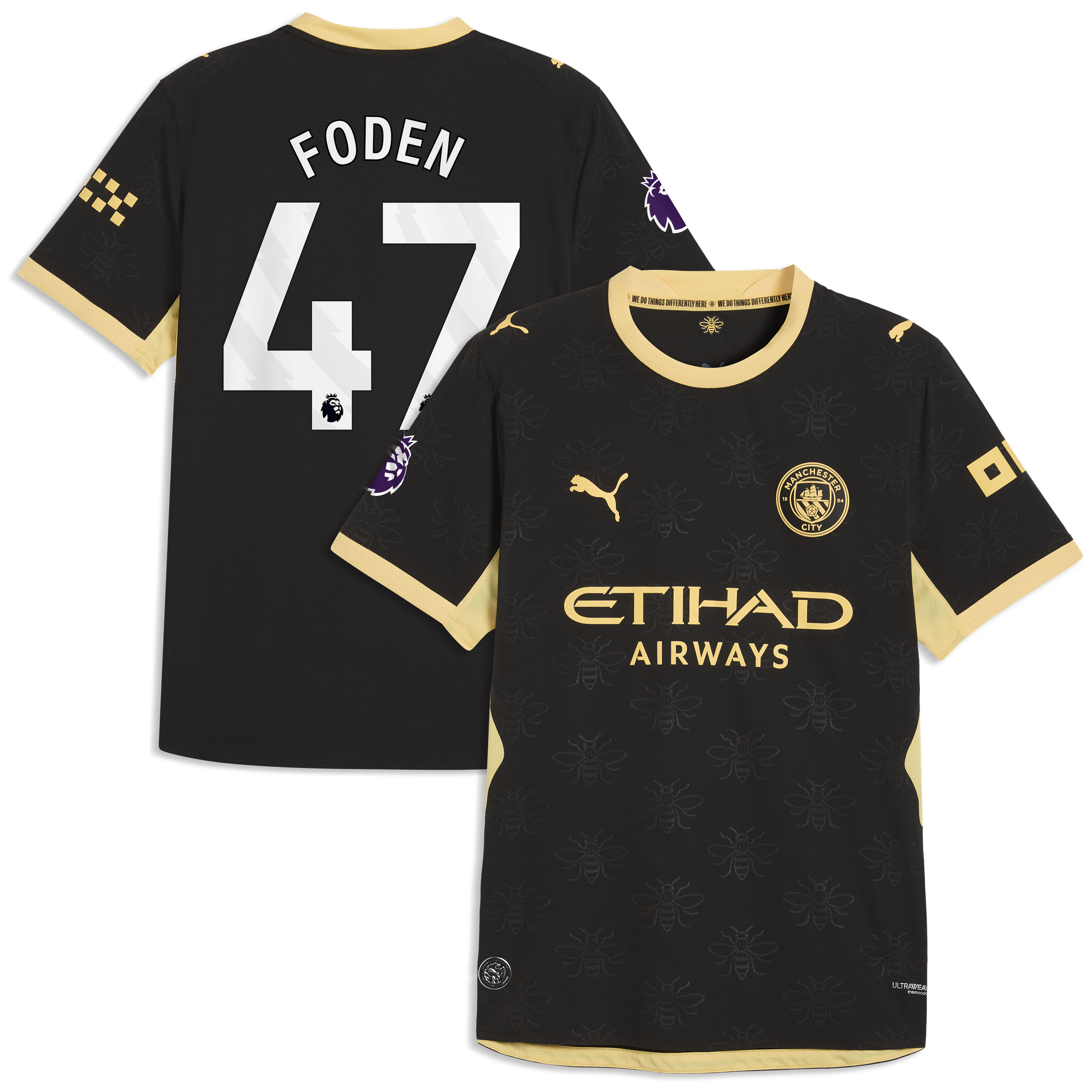 Phil Foden Manchester City Youth 2026/27 Away On Field Jersey Black Youth