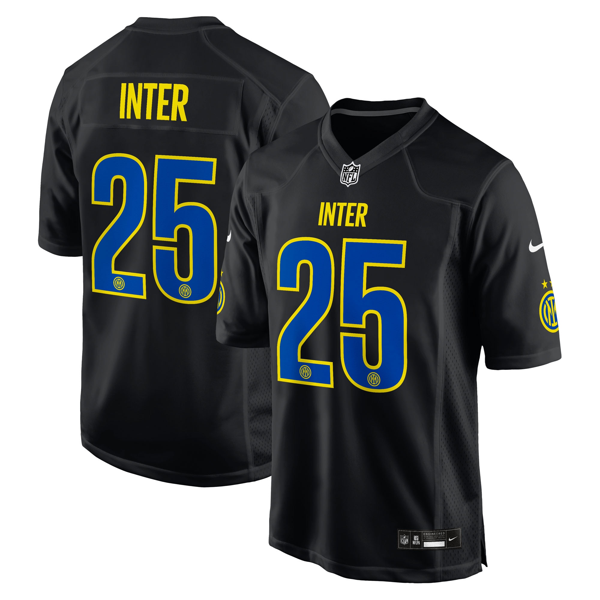 Inter Milan 2025 Soccer X Nfl Game Jersey Black
