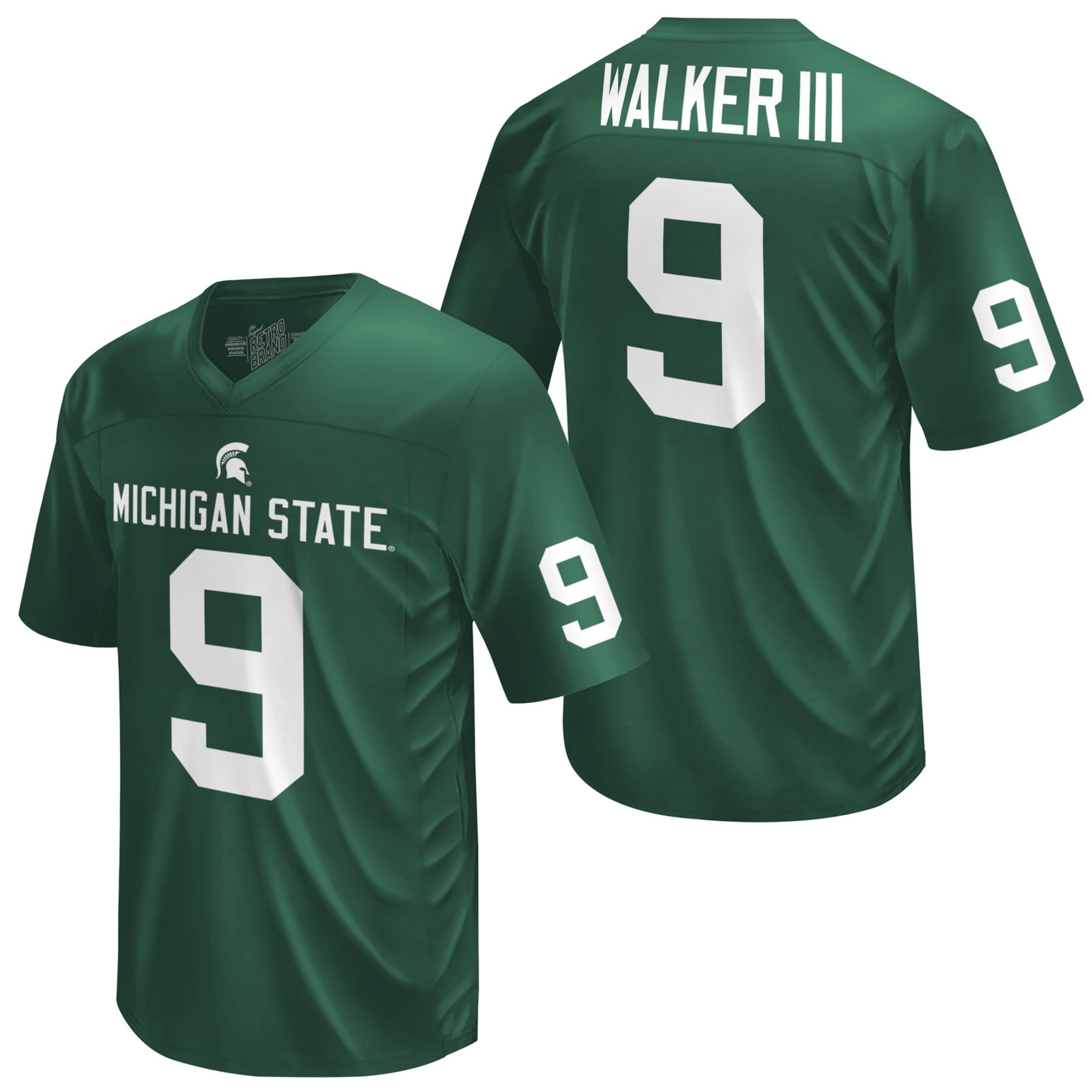 Kenneth Walker Iii Michigan State Spartans Women S Original Retro Brand Commemorative Classics Printed Football Jersey Green