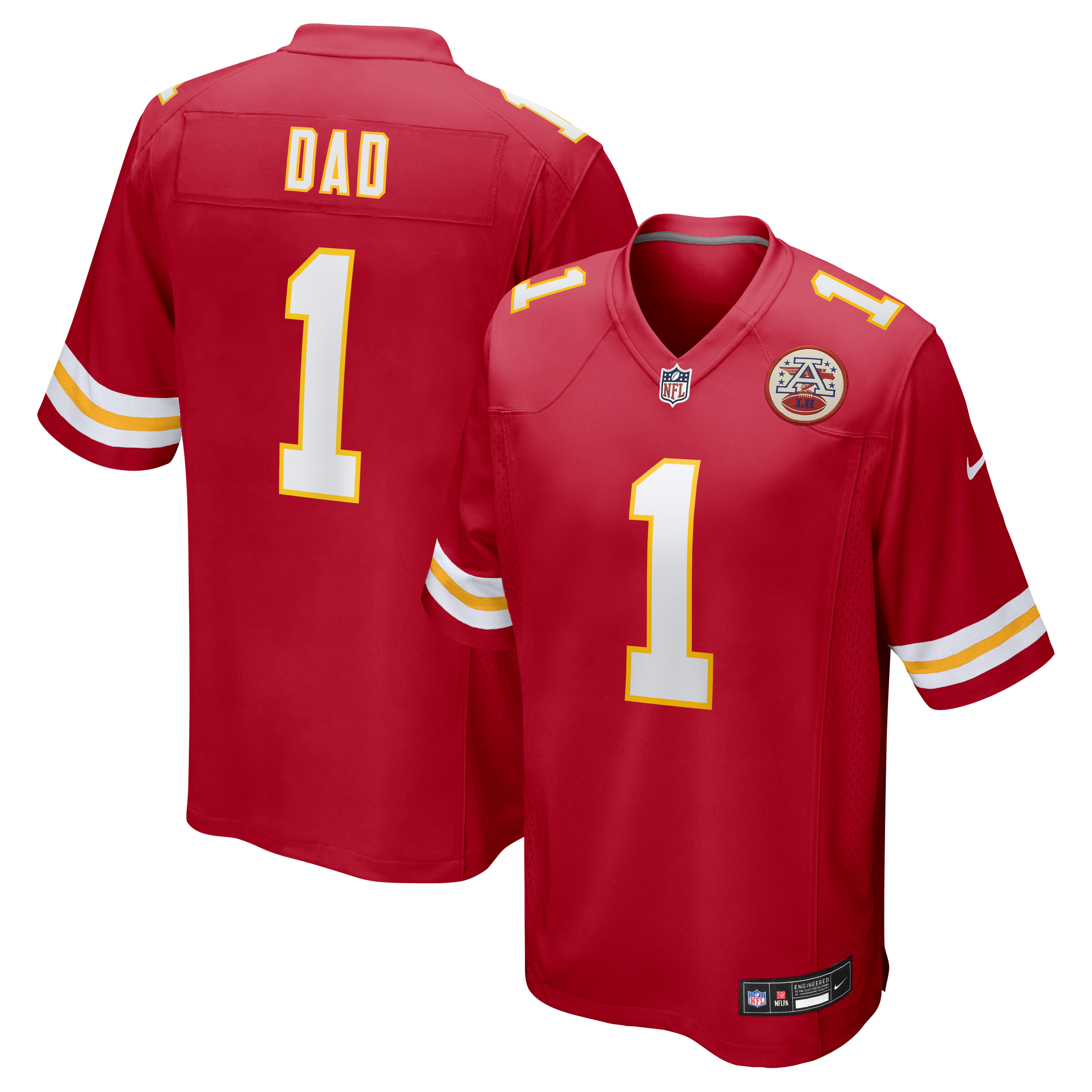 Number 1 Dad Kansas City Chiefs Game Jersey Red