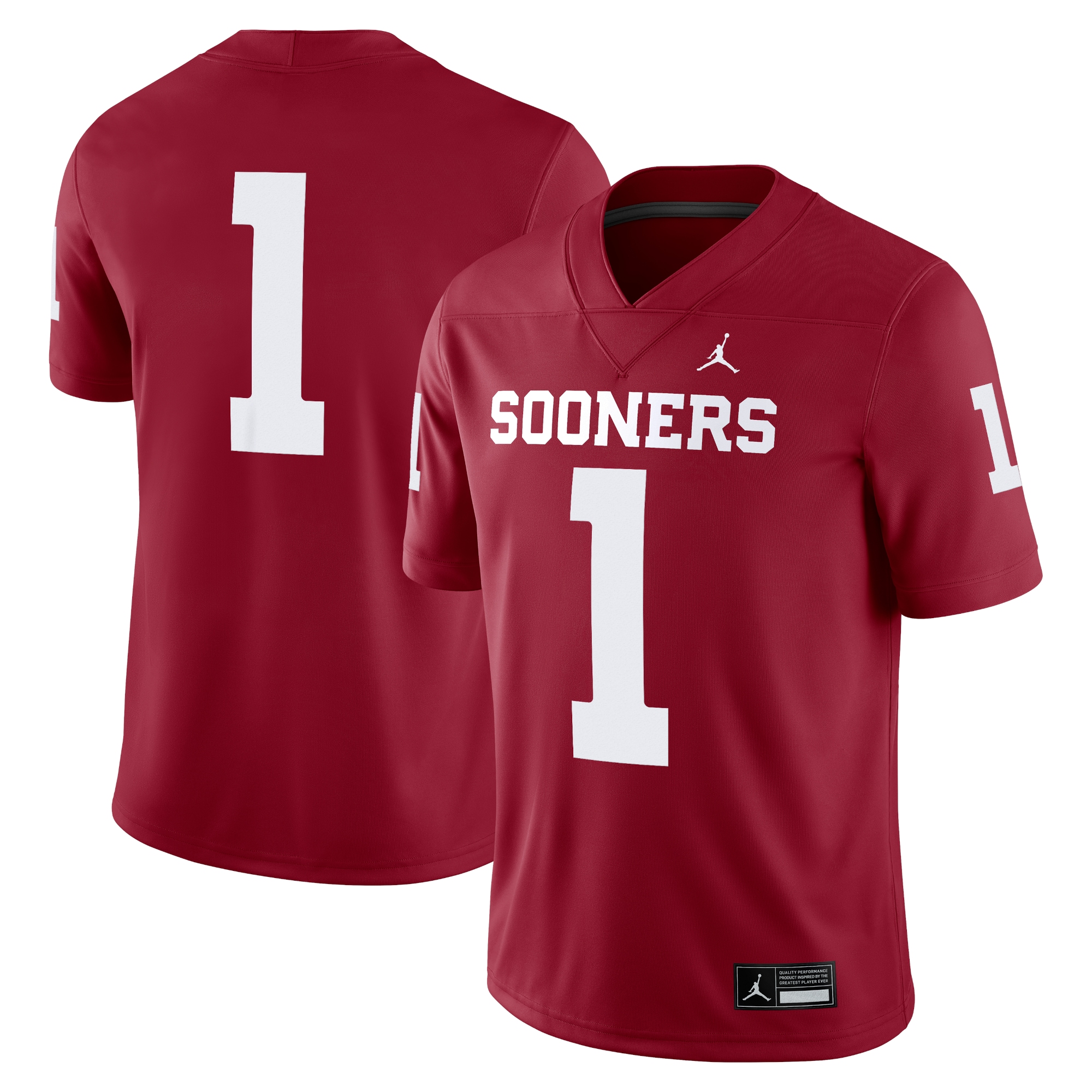 1 Oklahoma Sooners Youth Jordan Brand Game Jersey Crimson Youth