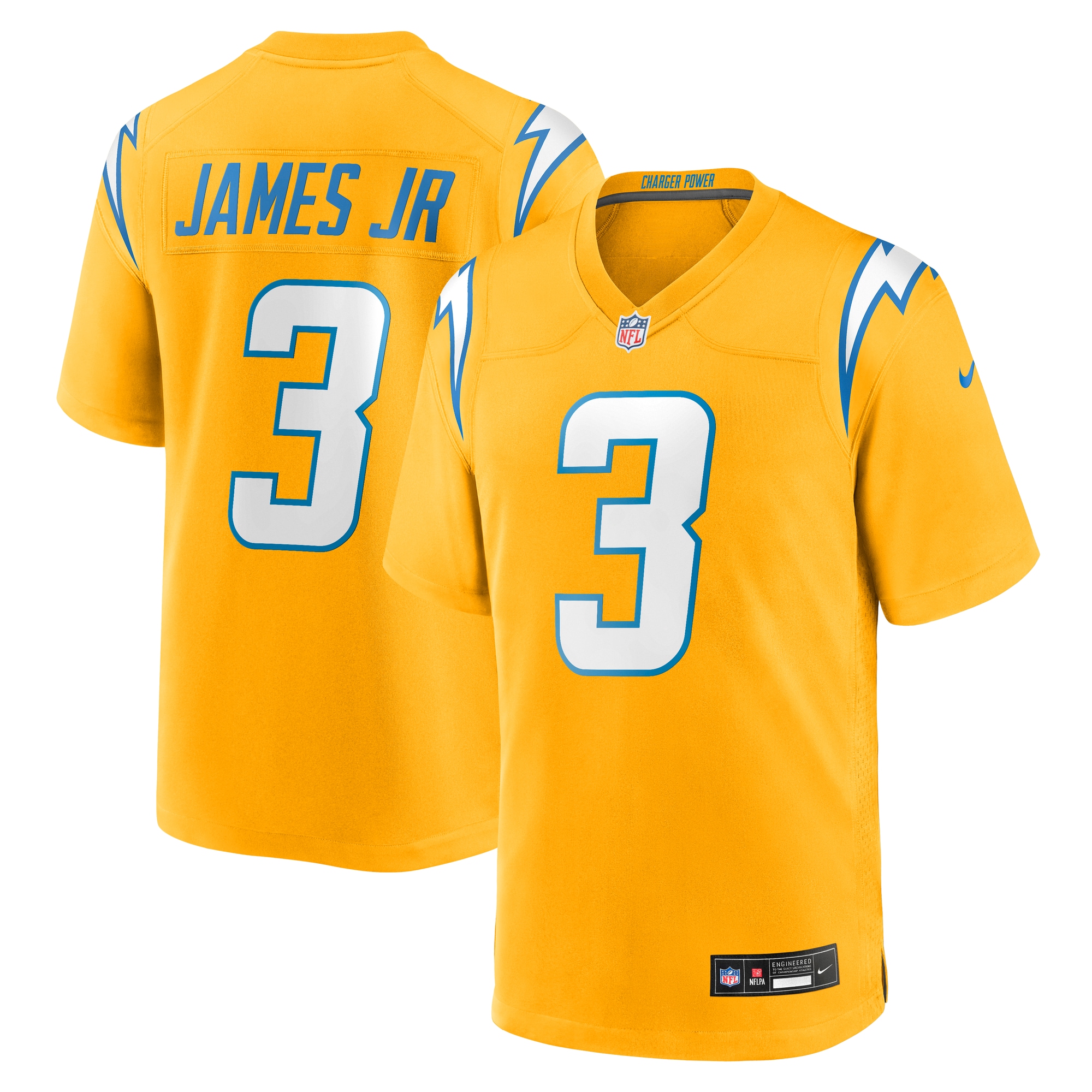 Derwin James Jr Los Angeles Chargers Youth Alternate Charger Power Game Player Jersey Gold Youth