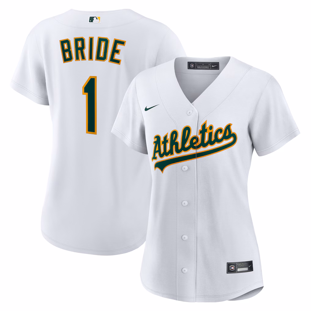 Athletics Women S 1 Bride Home Replica Jersey White