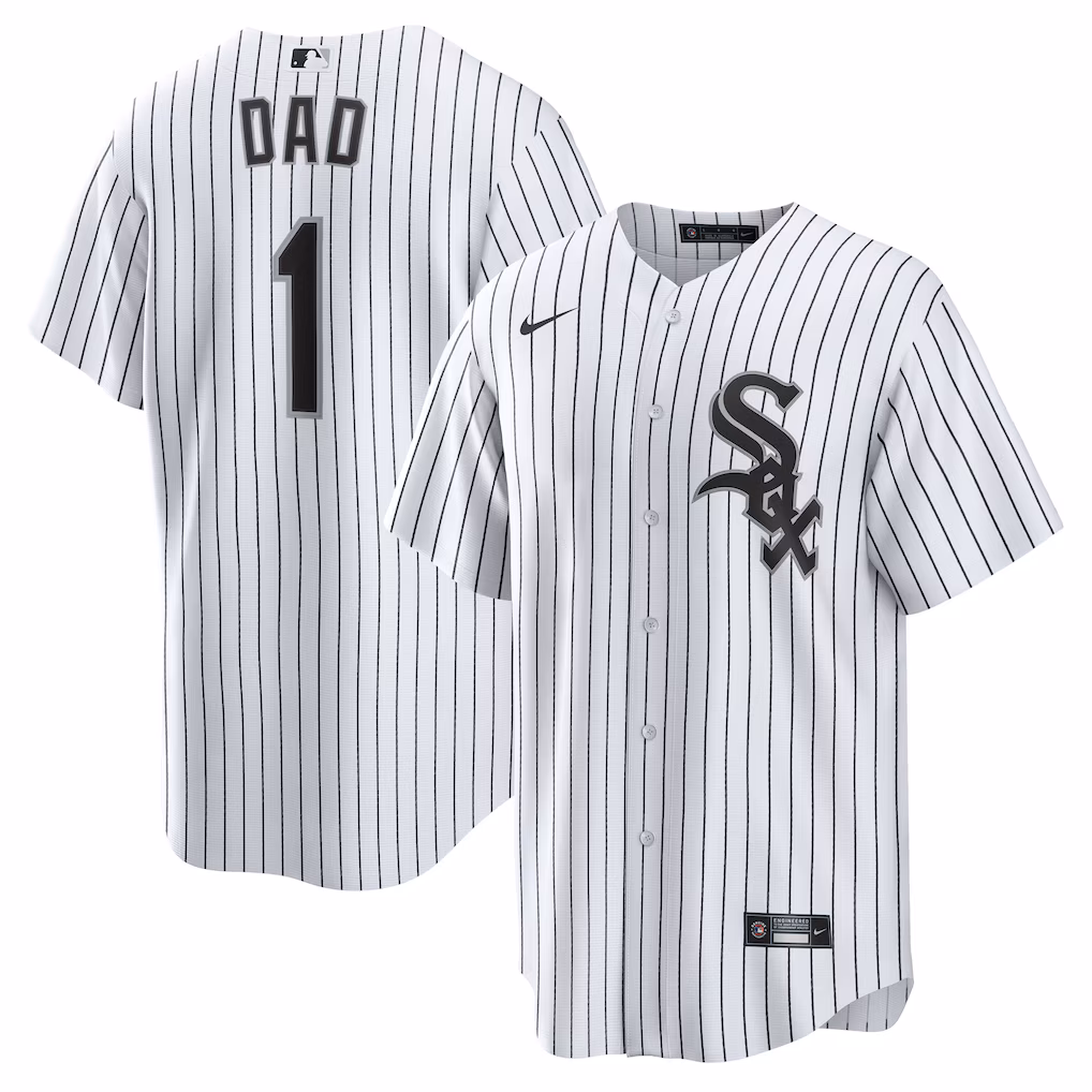 Chicago White Sox 1 Dad Home Replica Jersey White