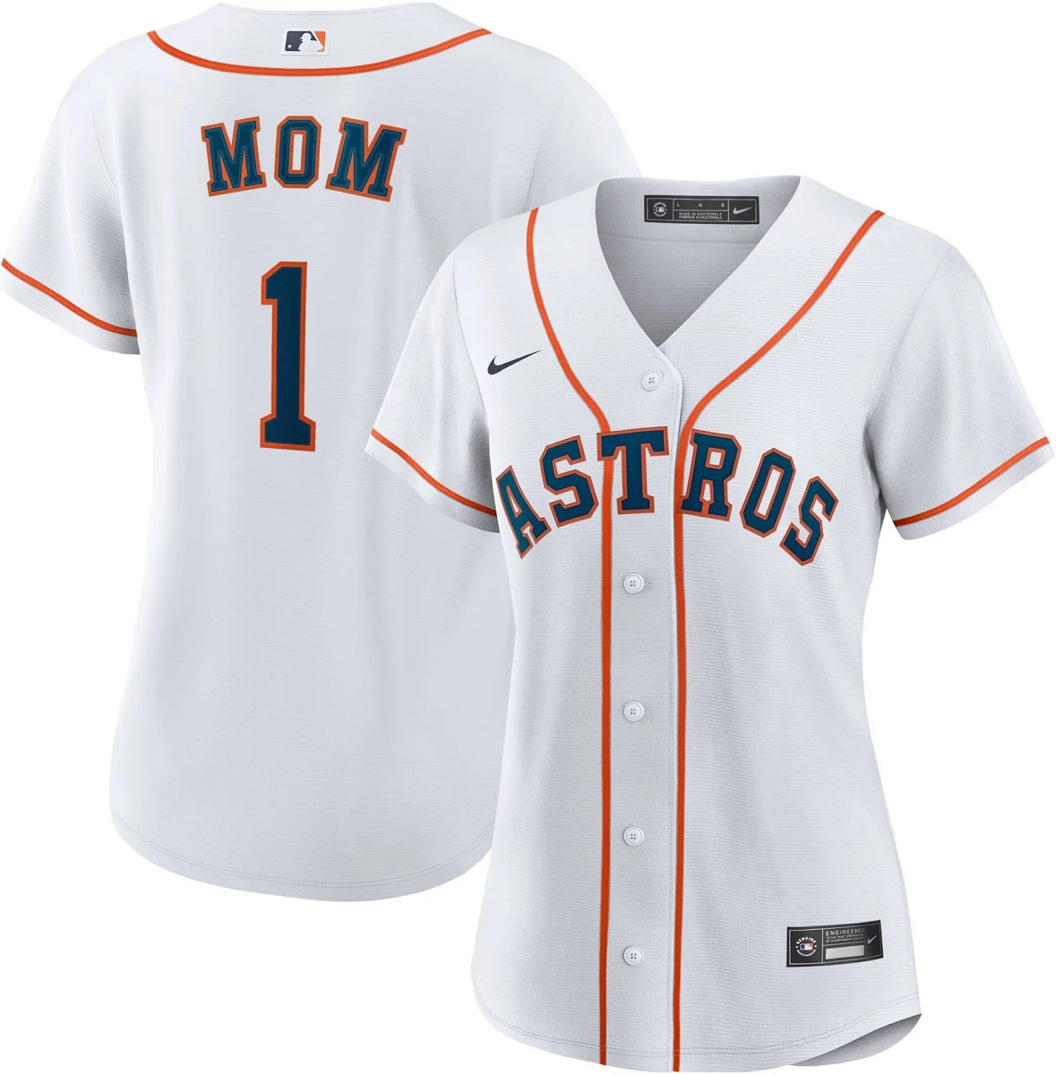 Houston Astros Women S 1 Mom Home Replica Jersey White