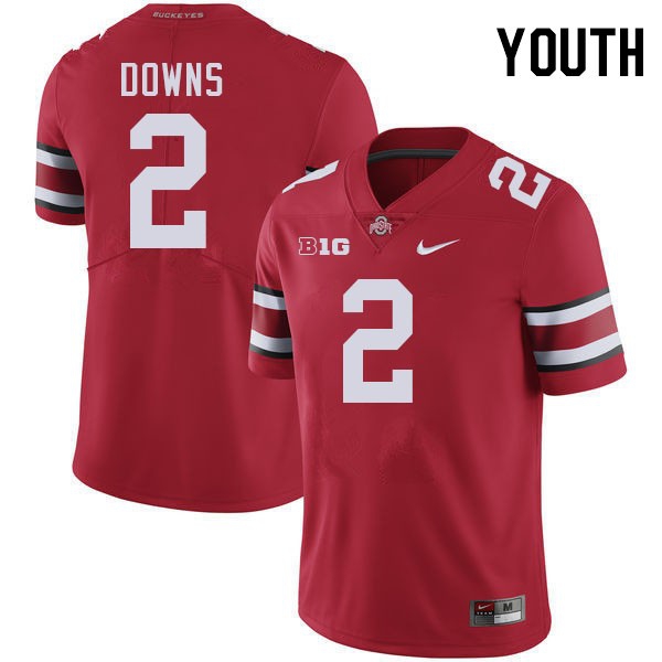 Youth Ohio State Buckeyes 2 Caleb Downs Red Stitch Jersey