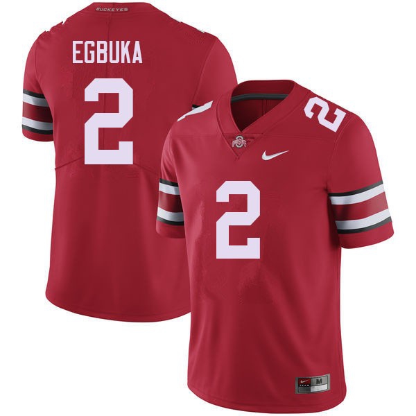 Ohio State Buckeyes 2 Emeka Egbuka Men Stitch Jersey Red