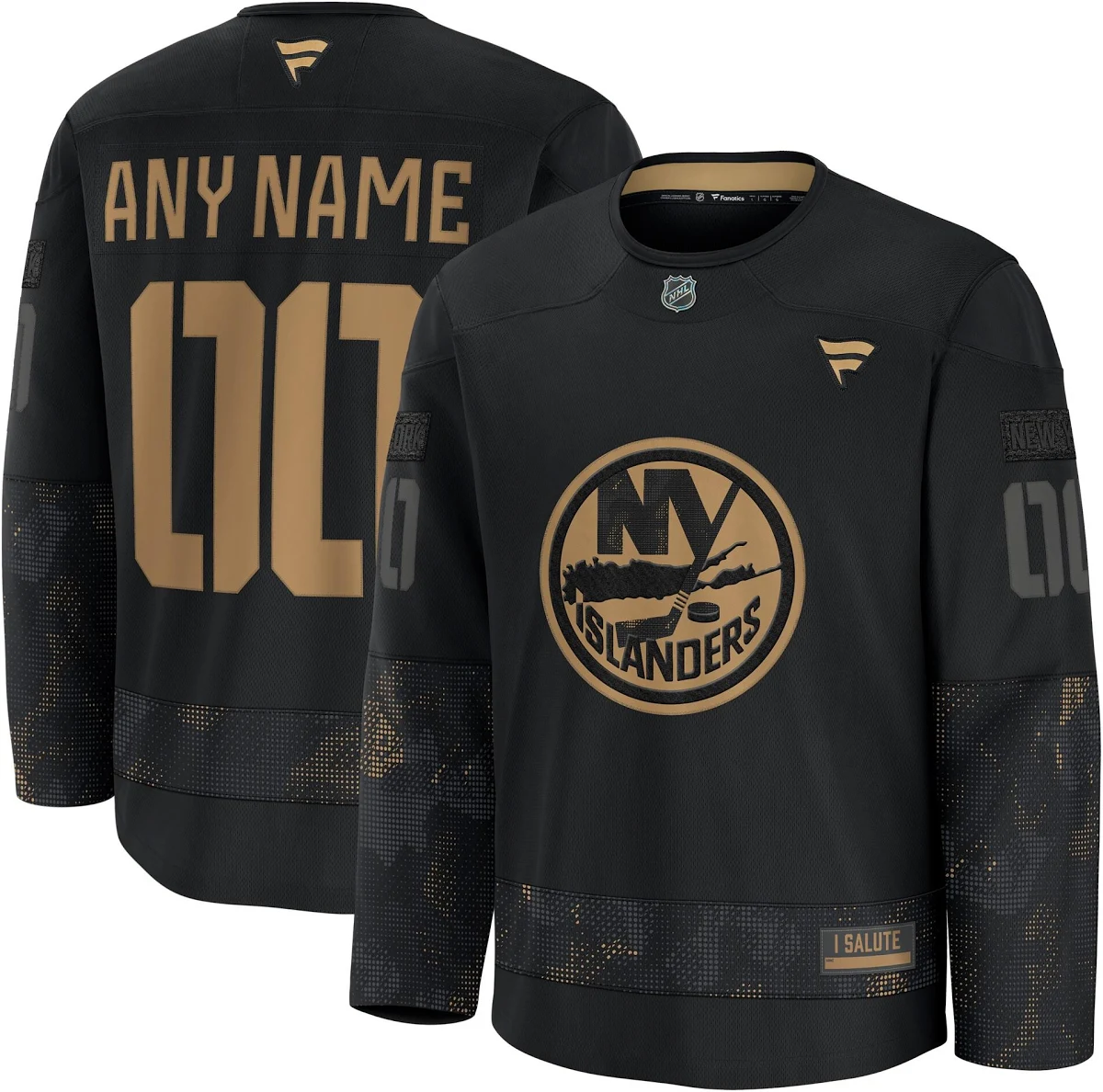 New York Islanders Youth 2024 Military Appreciation Custom Practice Jersey Black Youth