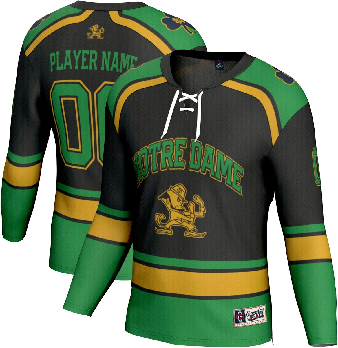 Notre Dame Fighting Irish Gameday Greats Unisex Lightweight Hockey Nil Pick A Player Fashion Jersey Black