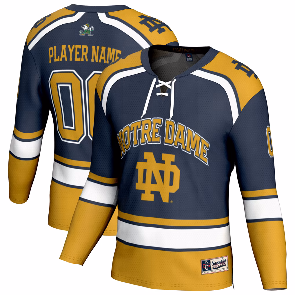Notre Dame Fighting Irish Gameday Greats Unisex Lightweight Hockey Nil Pick A Player Fashion Jersey Navy