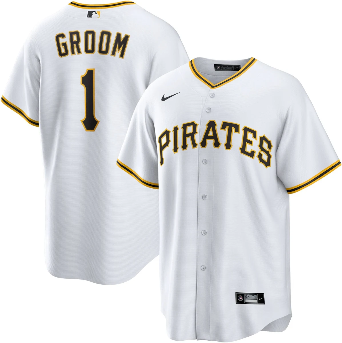Pittsburgh Pirates 1 Groom Home Replica Jersey White