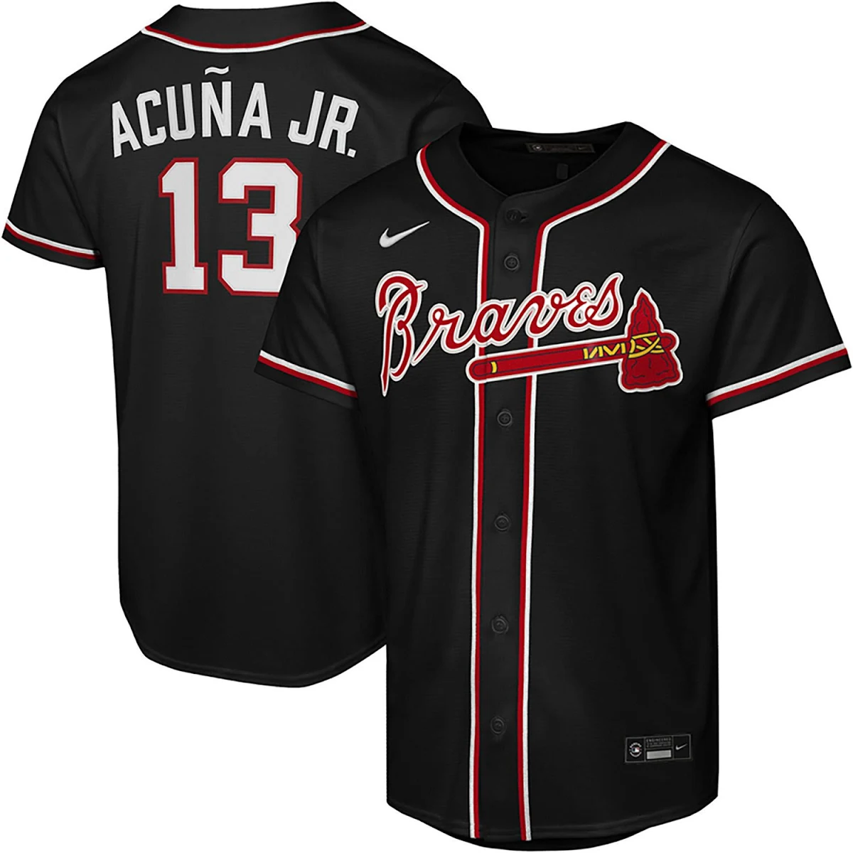 Ronald Acu A Jr Atlanta Braves Youth Fashion Replica Player Jersey Black