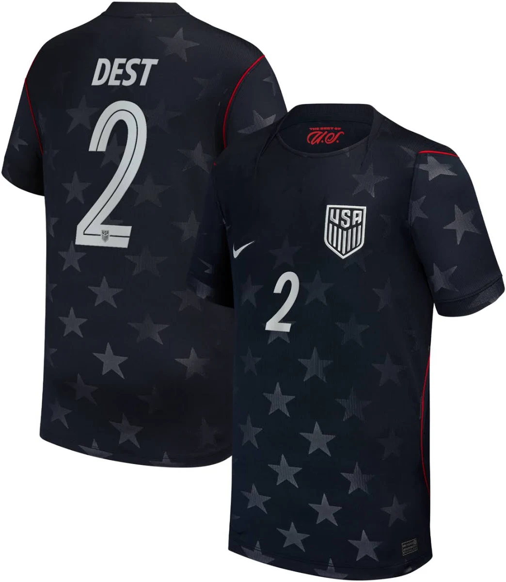 Sergi O Dest Usmnt Youth 2026/27 Away Stadium Replica Jersey Blue