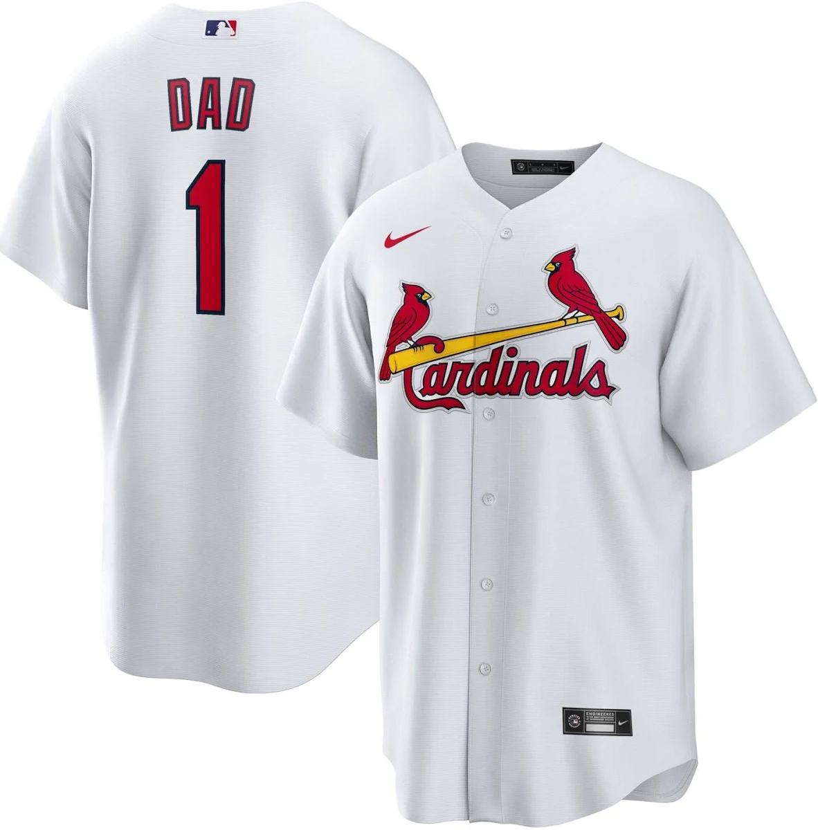 St Louis Cardinals 1 Dad Home Replica Jersey White