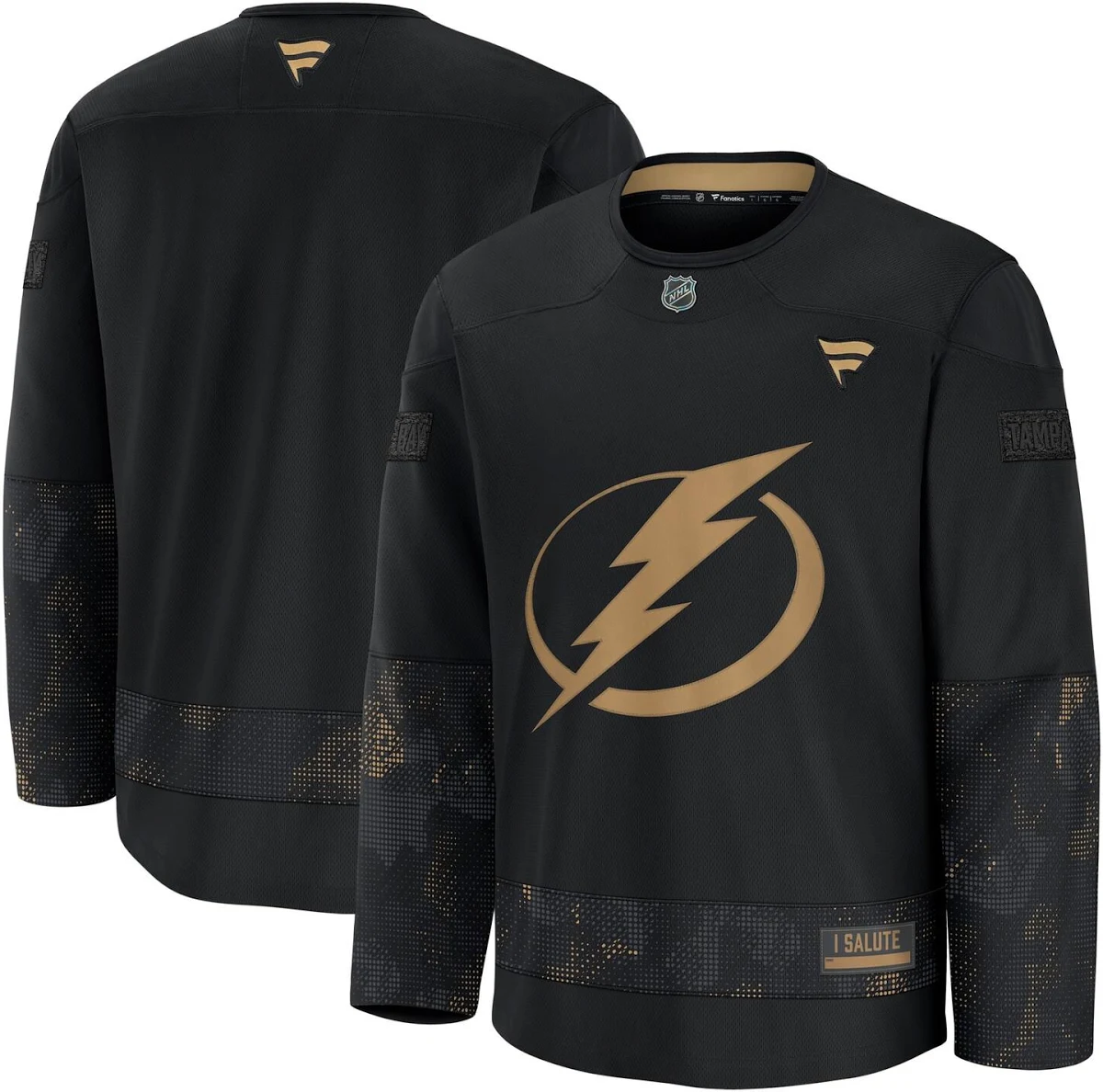 Tampa Bay Lightning Youth 2024 Military Appreciation Custom Practice Jersey Black Youth