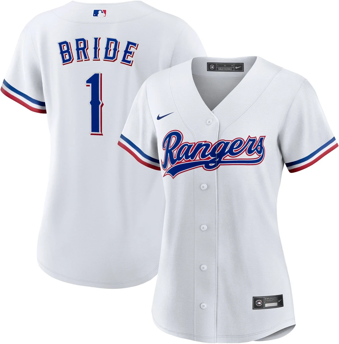 Texas Rangers Women S 1 Bride Home Replica Jersey White