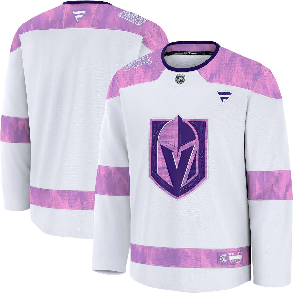 Vegas Golden Knights Women S 2024 Hockey Fights Cancer Custom Practice Jersey White Women