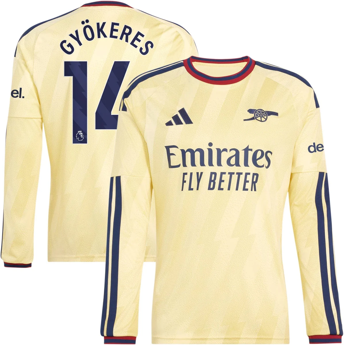 Viktor Gy Keres Arsenal 2026/27 Third Replica Long Sleeve Jersey Yellow
