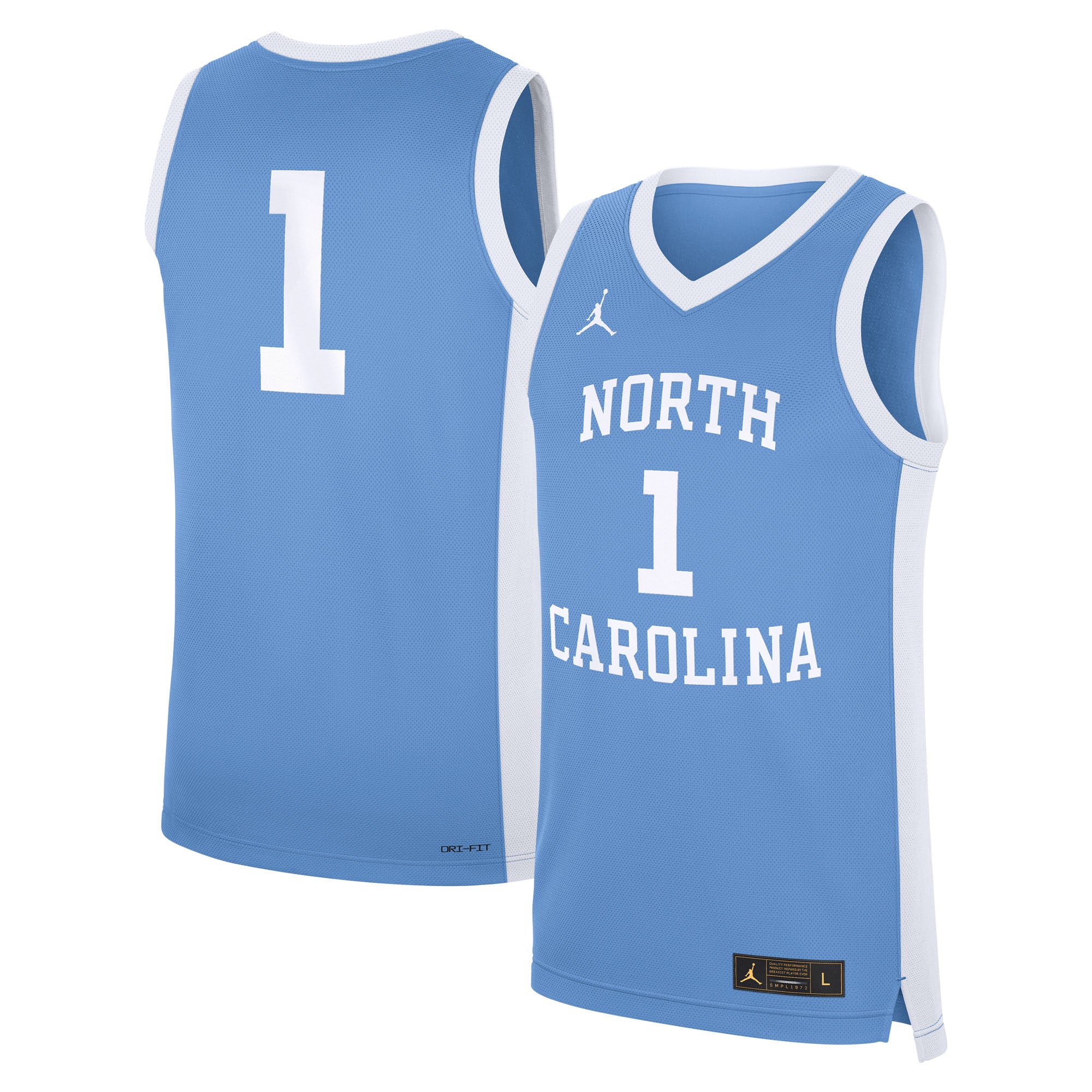 1 North Carolina Tar Heels Women S Jordan Brand Alternate Replica Jersey Carolina Blue Women