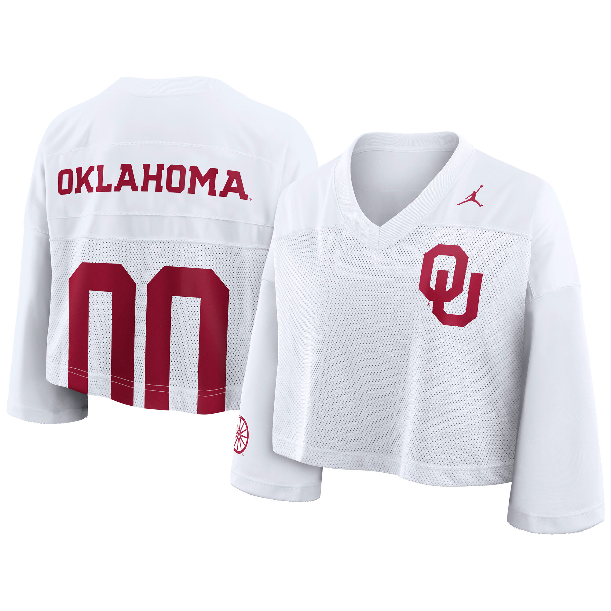 Oklahoma Sooners Youth Jordan Brand Cropped Mesh Fashion Jersey White Youth