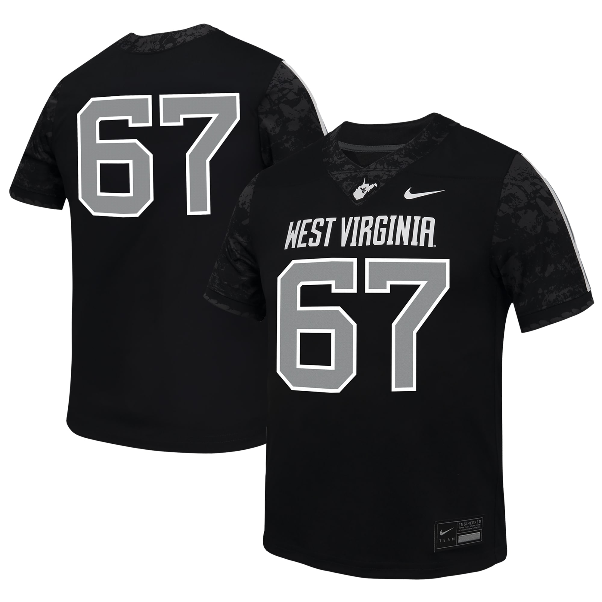 67 West Virginia Mountaineers Youth Untouchable Replica Game Jersey Black