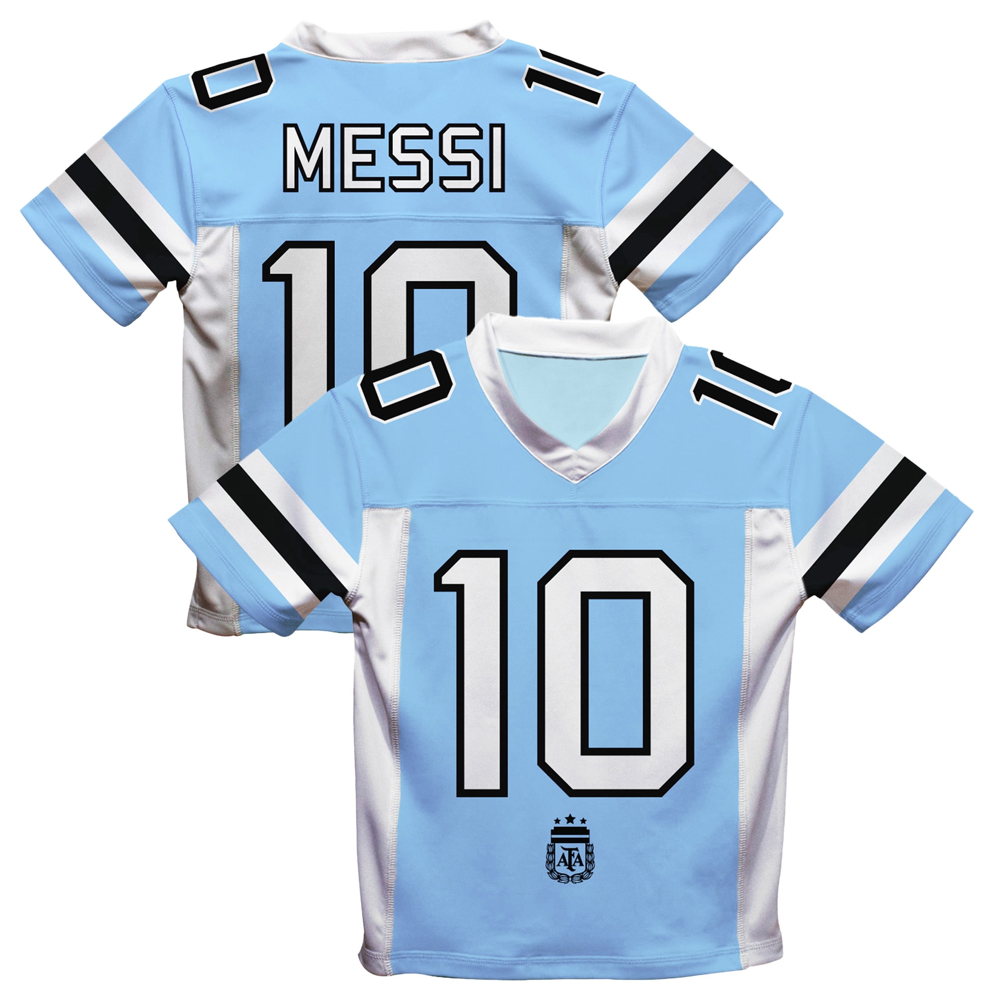 Lionel Messi Argentina Youth National Team Vive La Fete Football Jersey Light Blue Youth
