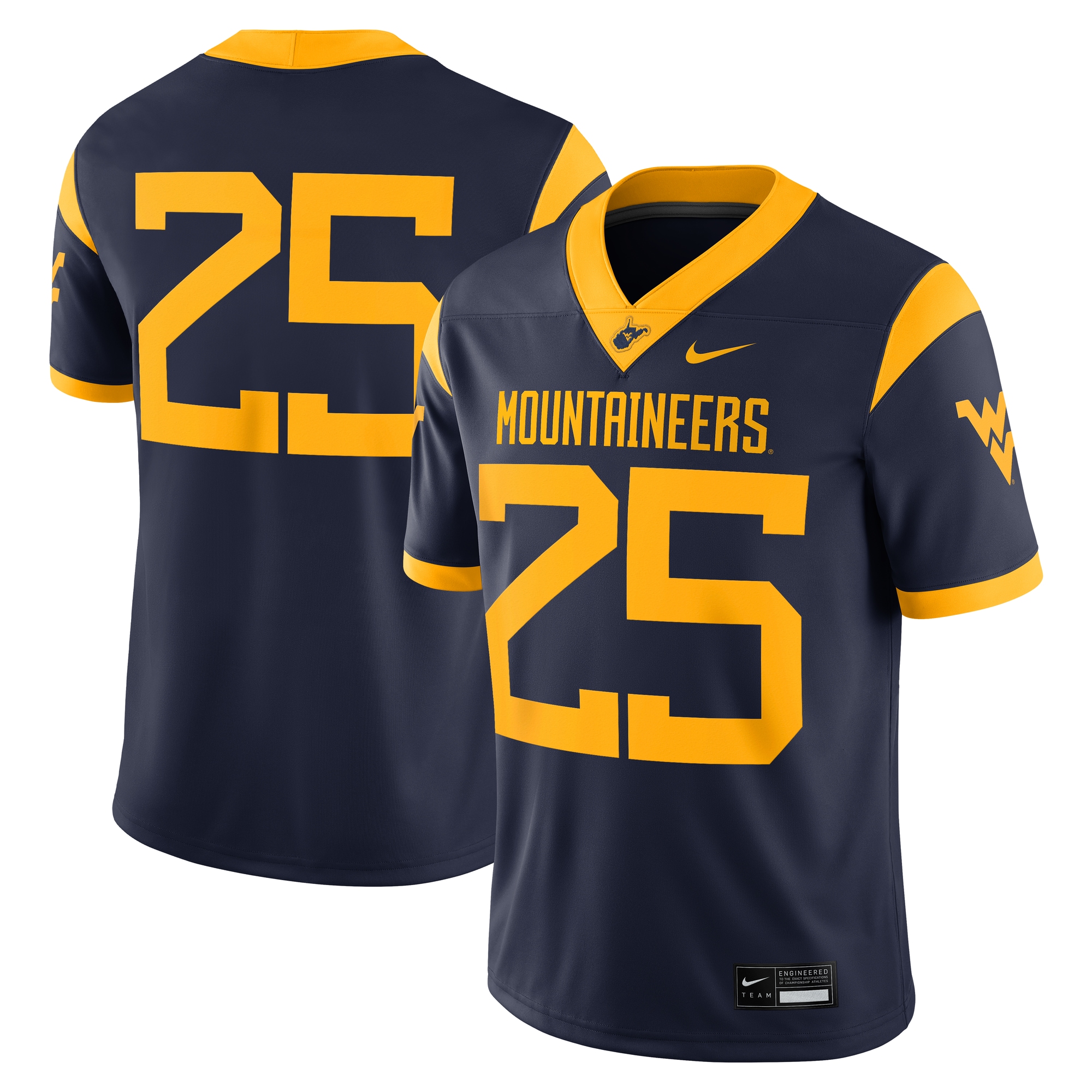 25 West Virginia Mountaineers Youth Limited Home Game Jersey Navy Youth